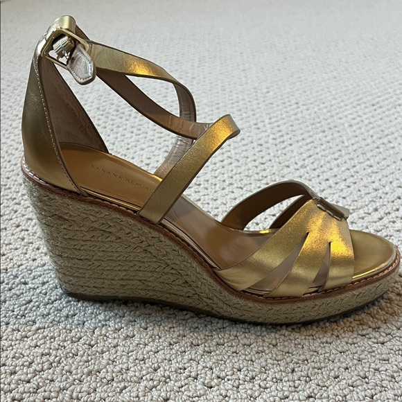 Gold Strappy Sandals - Picture 4 of 9